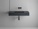 Plan vasque lavabo sur mesure : L 60 à 201 x P 40 à 51 cm, finition lisse mate, 10 couleurs au choix, Anti bactérien, résine Akrytan® teinté dans la masse, Livraison Offerte.